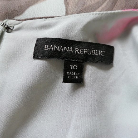 Banana Republic Dress Maxi Lined Fit Flare Botanical Floral 10 - Picture 11 of 12